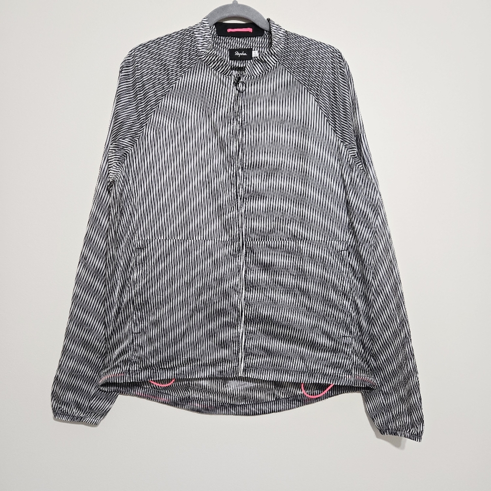 Rapha Pack Jacket Windbreaker Cycling Black White Pink Lightweight Men’s Size L